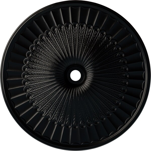 Ekena Millwork Galveston Ceiling Medallion (Fits Canopies up to 5 7/8"), 51"OD x 3 5/8"ID x 3 3/8"P, Jet Black CM51GLBLF - main